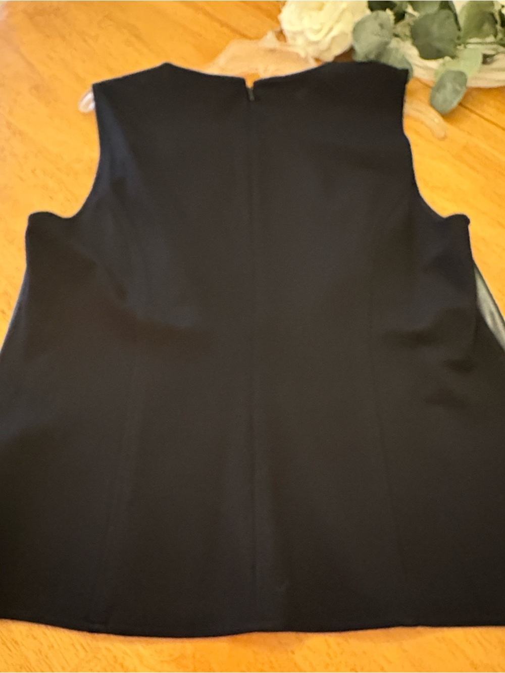 Vince Camuto Black Faux Leather Panel Sleeveless Tank - Picture 9 of 10